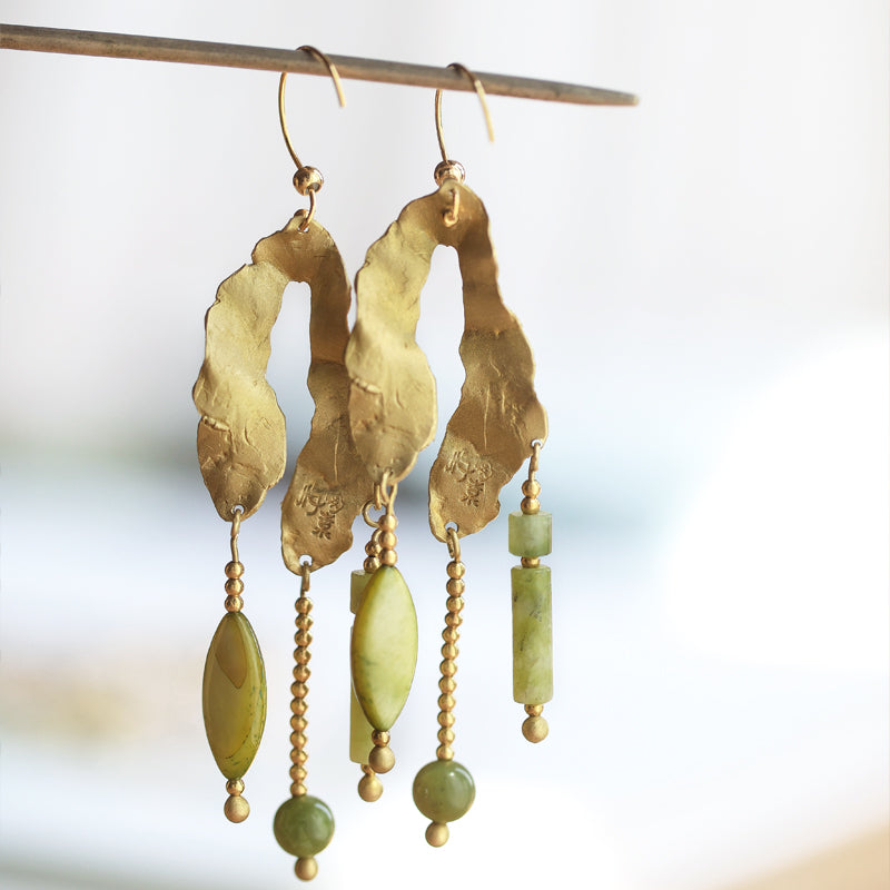 Olive Grove Jade Earrings