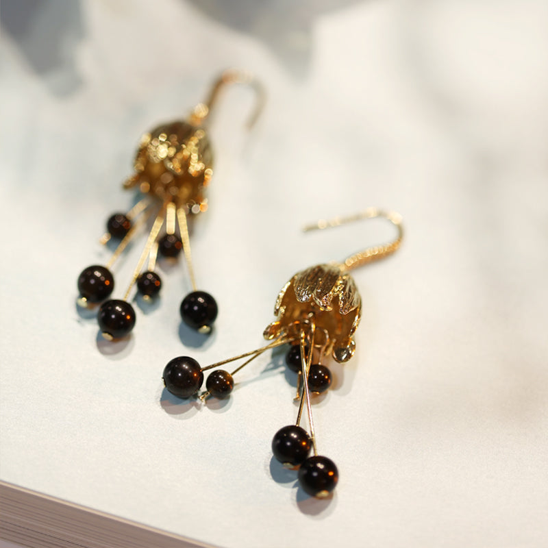 Nocturne Bloom Onyx Earrings