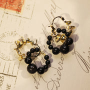 Noir Sculpt Drop Earrings
