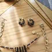 Noir Sculpt Drop Earrings