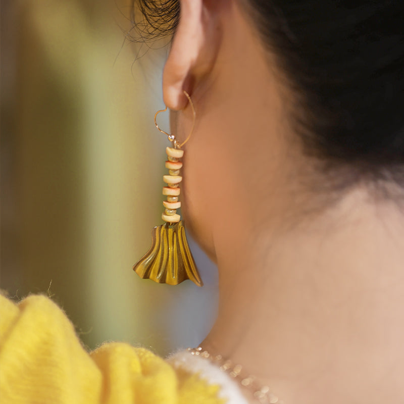 Blush Fan Drop Earrings