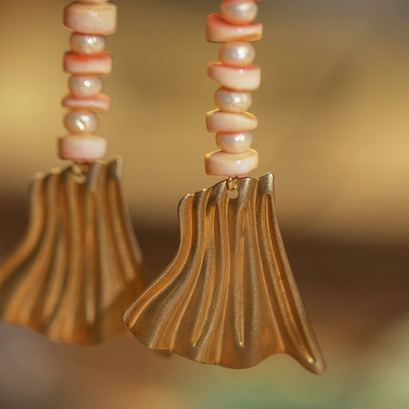Blush Fan Drop Earrings