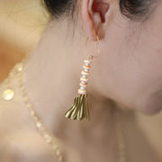 Blush Fan Drop Earrings