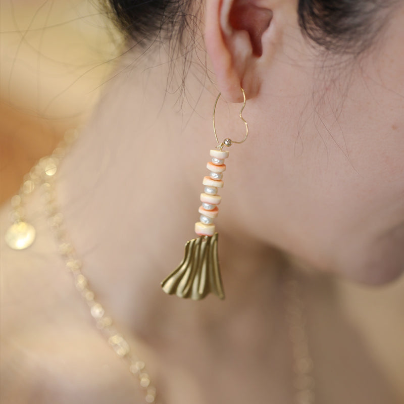 Blush Fan Drop Earrings