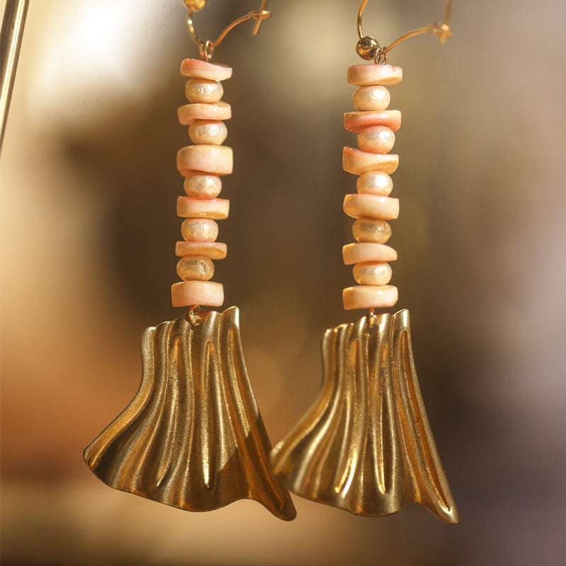 Blush Fan Drop Earrings
