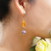 Amber & Amethyst Drop Earrings