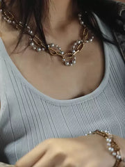 Perle Tressée Pearl Chain Necklace