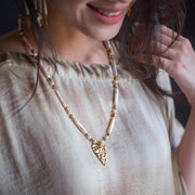 Heart of Gold Baroque Pearl Necklace