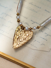 Heart of Gold Baroque Pearl Necklace