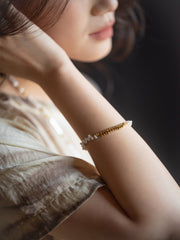 Golden Tide Pearl Necklace & Bracelet