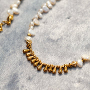 Golden Tide Pearl Necklace & Bracelet