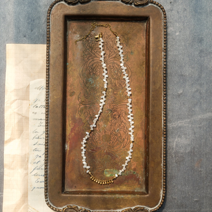 Golden Tide Pearl Necklace & Bracelet