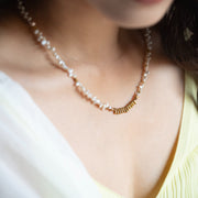 Golden Tide Pearl Necklace & Bracelet