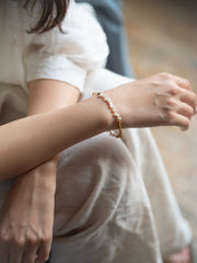 Golden Tide Pearl Necklace & Bracelet