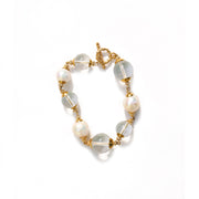 Celeste Quartz Freshwater Pearl Necklace and Bracelet