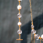 Celeste Quartz Freshwater Pearl Necklace and Bracelet