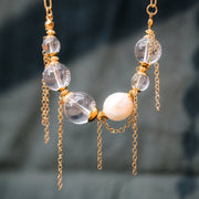 Celeste Quartz Freshwater Pearl Necklace and Bracelet
