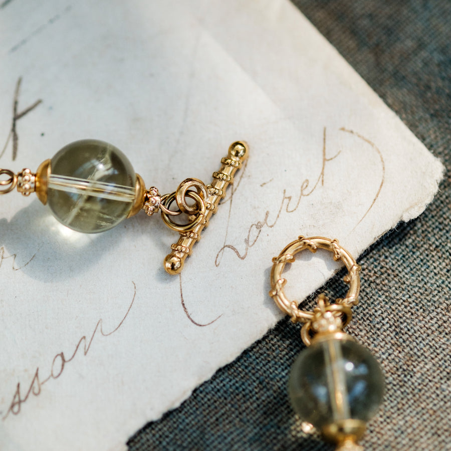 Celeste Quartz Freshwater Pearl Necklace and Bracelet