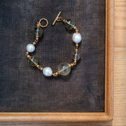 Celeste Quartz Freshwater Pearl Necklace and Bracelet
