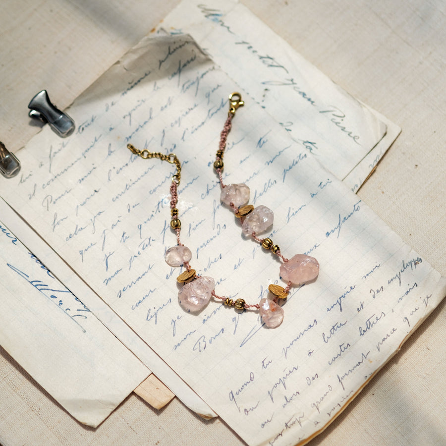 Rose Quartz Whisper Necklace and Bracelet