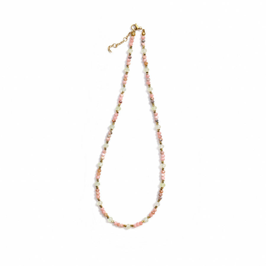 Rosalie Rhodochrosite Prehnite Necklace and Bracelet