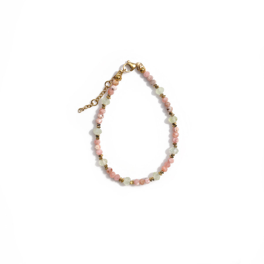 Rosalie Rhodochrosite Prehnite Necklace and Bracelet