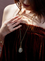 Celestial Crystal Cage Pendant Necklace