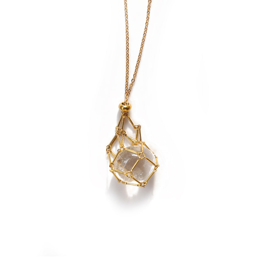 Celestial Crystal Cage Pendant Necklace