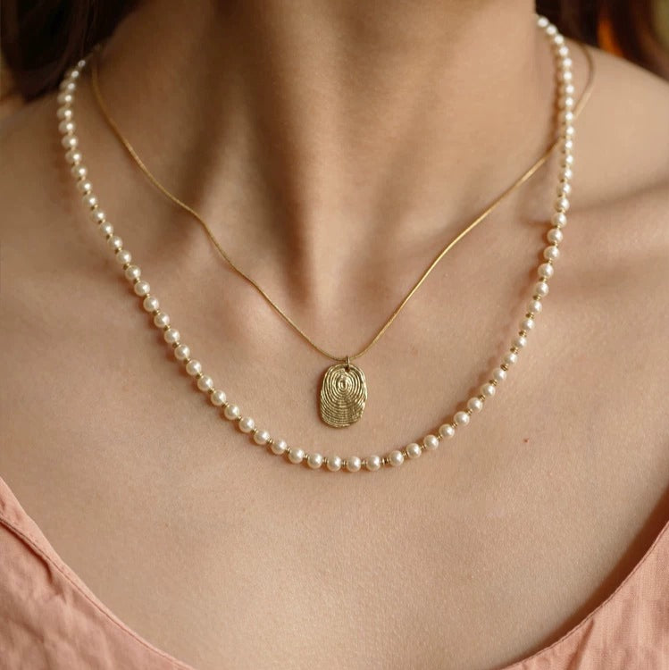Echo & Pearl Layering Necklace Set