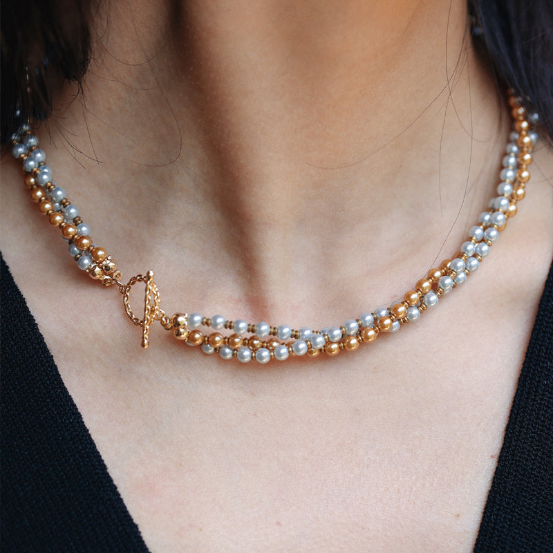 Two-Tone Duet Pearl Necklace
