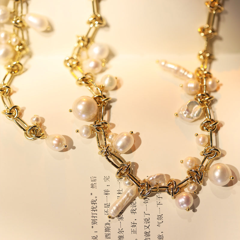 Seafoam Baroque Pearl Necklace
