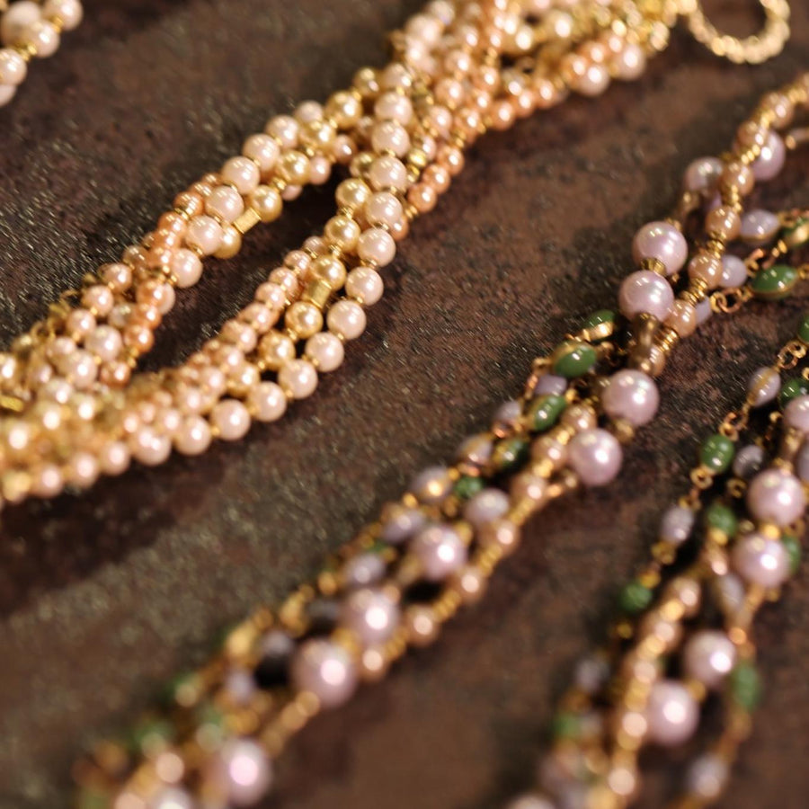 Champagne Pearl Torsade Necklace