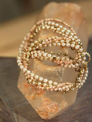 Champagne Pearl Torsade Necklace