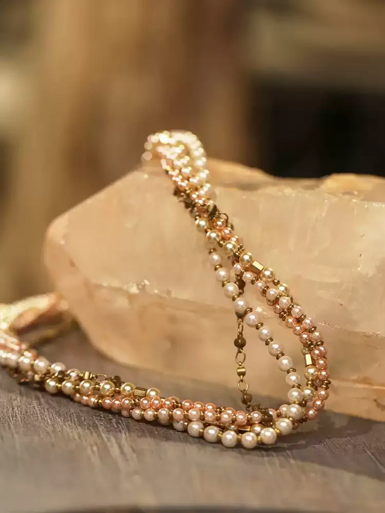 Champagne Pearl Torsade Necklace
