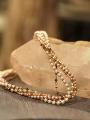 Champagne Pearl Torsade Necklace