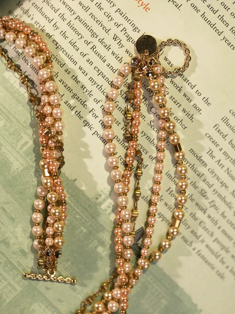 Champagne Pearl Torsade Necklace