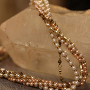 Champagne Pearl Torsade Necklace