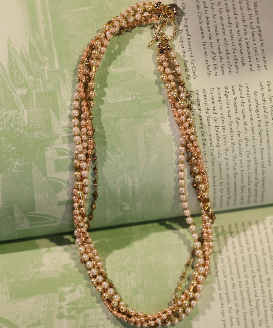 Champagne Pearl Torsade Necklace