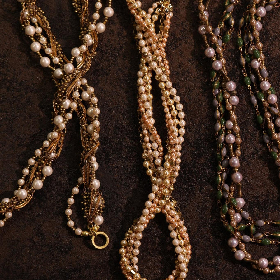 Champagne Pearl Torsade Necklace