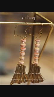 Blush Fan Drop Earrings