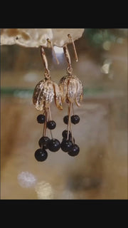 Nocturne Bloom Onyx Earrings